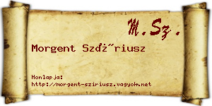 Morgent Szíriusz névjegykártya
